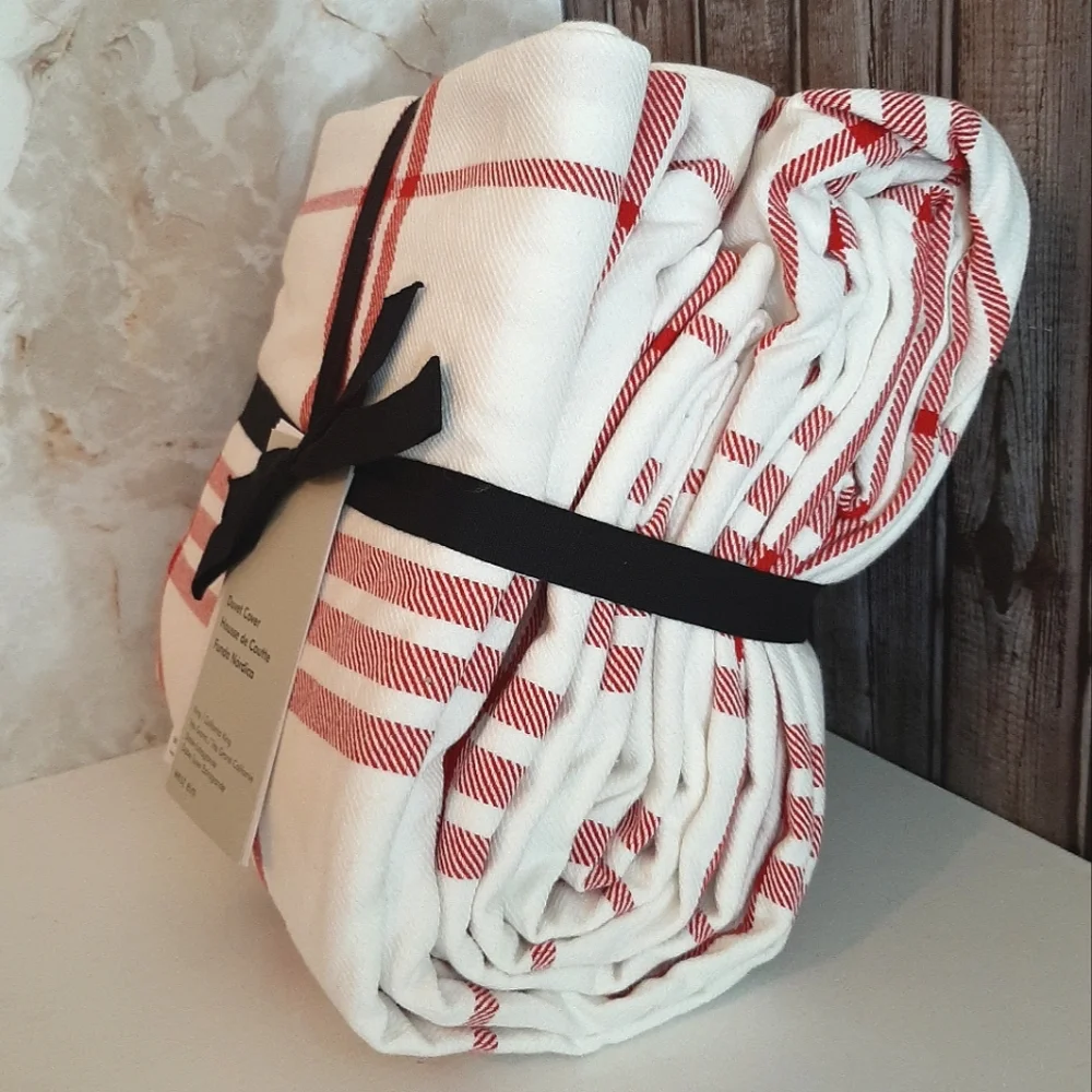 West Elm Farmhouse Plaid King Duvet Cover & Euro Shams